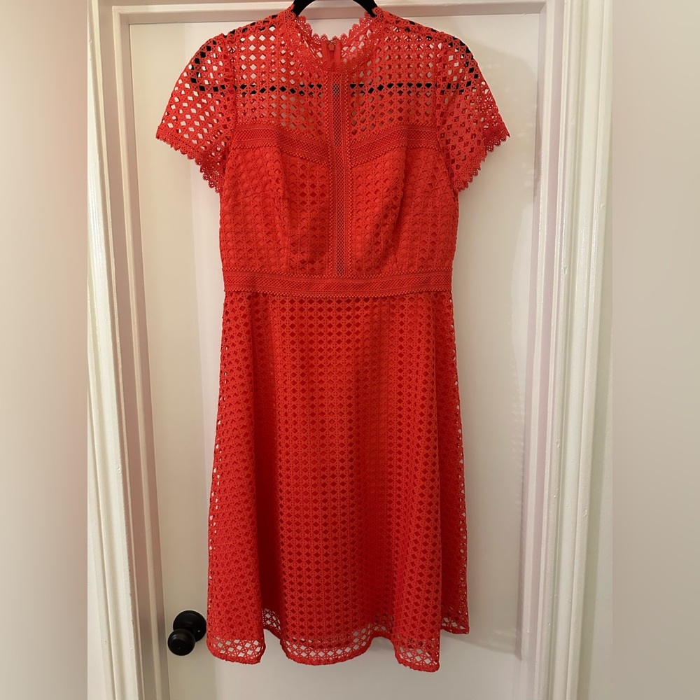ANTONIO MELANI Coral A-Line Midi Dress